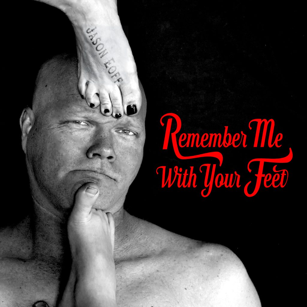 man with feet on face